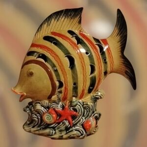 Colorful  Vintage Ceramic Fish Tea Light Holder